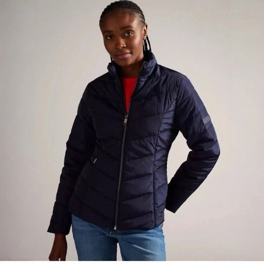 Ted Baker Women's Renika Packable Puffer Jacket Navy Size 2 Medium New with Tag